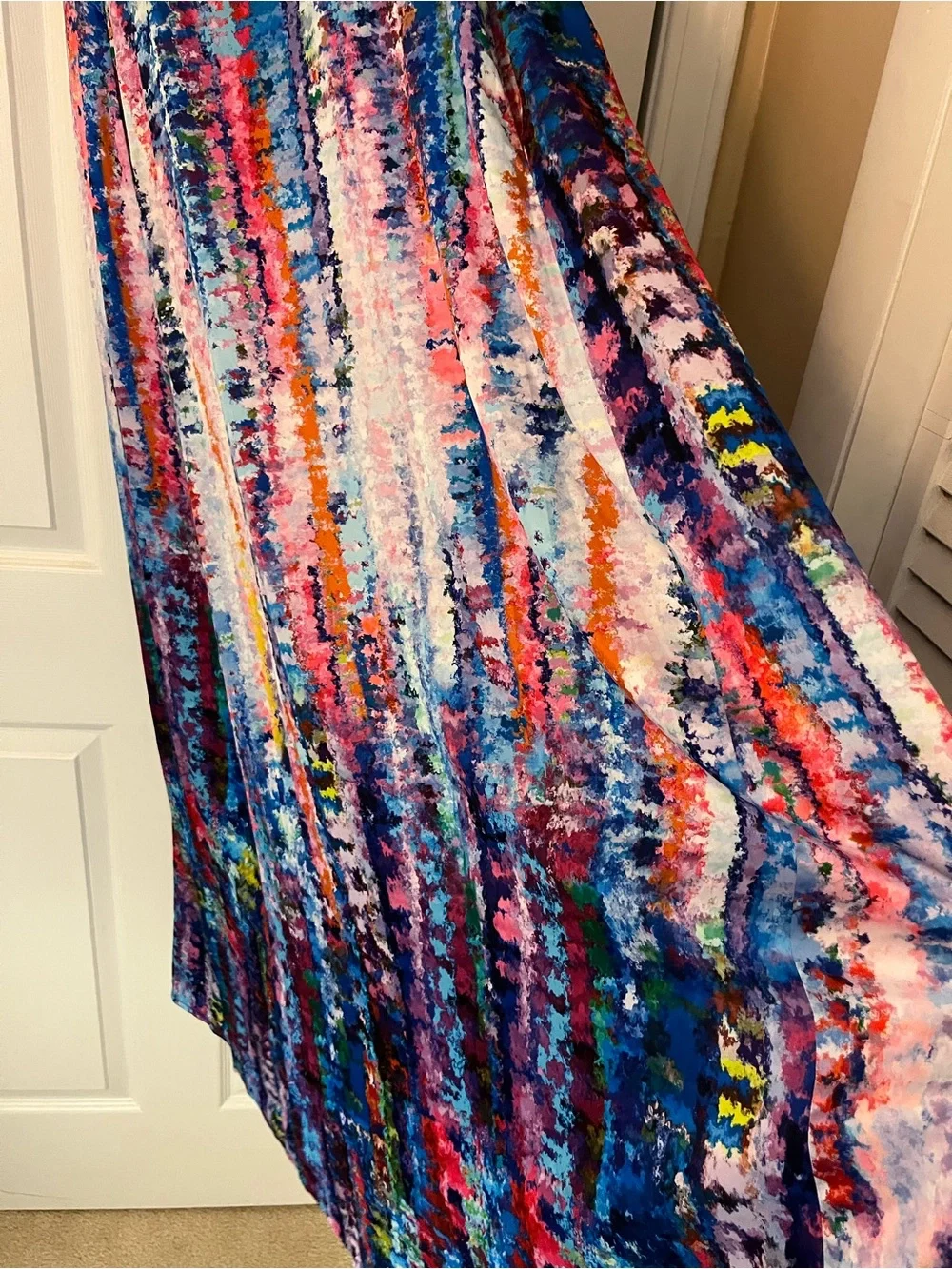 Multicolor Patterned Maxi Dress - Blue